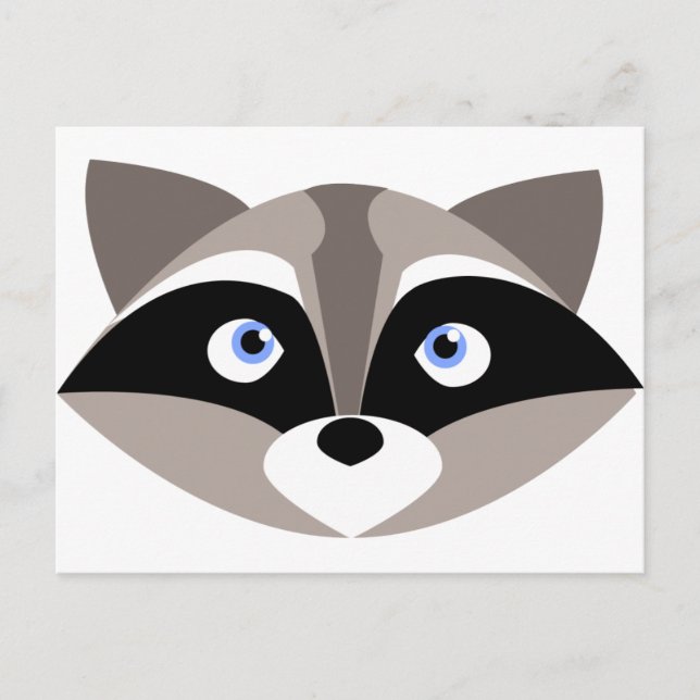 Cute Raccoon Face Postcard (Front)