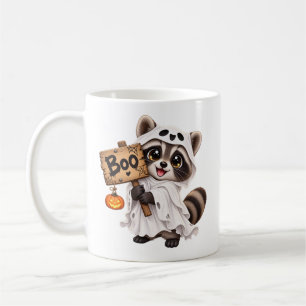 Cute Raccoon Ghost Halloween BOO Mug