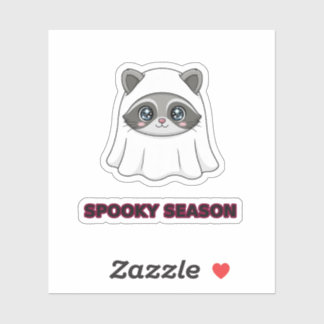 Cute Raccoon Ghost Spooky Season Halloween Sweatsh Sticker