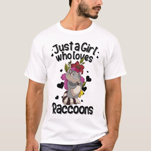 Cute Raccoon Gift For Girls Women Trash Panda Anim T_Shirt