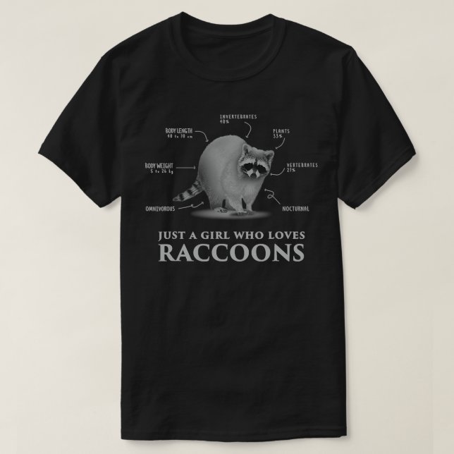 Cute Raccoon Girls Trash Panda Animal 10 T-Shirt (Design Front)