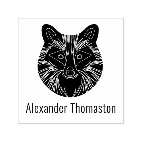 Cute Raccoon Head Name Self_inking Stamp