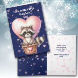Cute Raccoon Heart Balloon Kids Valentine Card