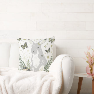 Cute Raccoon Holding Acorn Throw Pillow