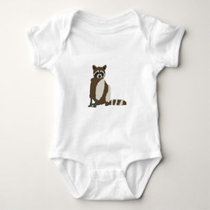 Cute Raccoon in Pine Forest Illustration  Baby Bodysuit