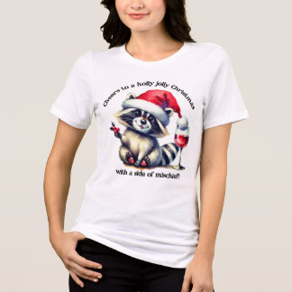 Cute raccoon in Santa hat! Tri-Blend Shirt