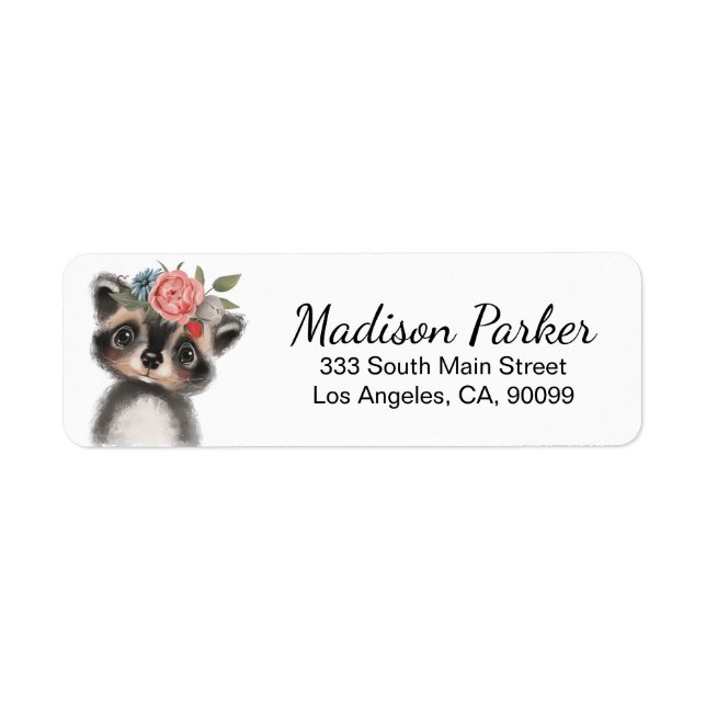 Cute Raccoon Label (Front)