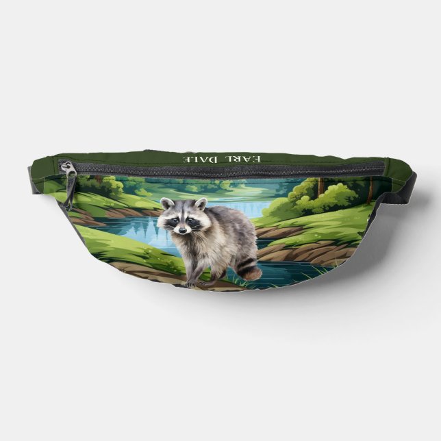 Cute raccoon lovers add name fanny pack (Lay Down)