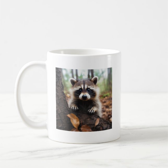 Cute Raccoon Mug - Cute Animal Mugs (Left)