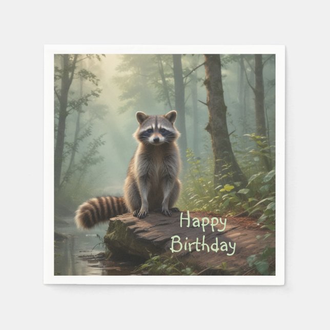 Cute Raccoon Napkins (Front)