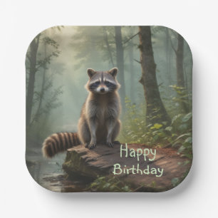 Cute Raccoon Paper Plates