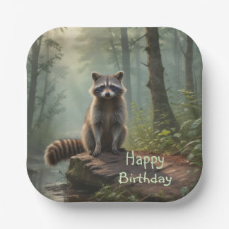 Cute Raccoon Paper Plates