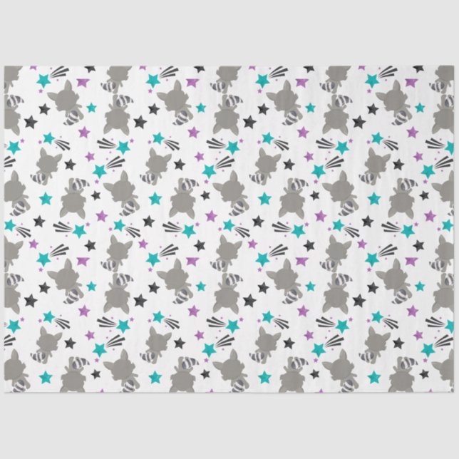 Cute Raccoon Pattern Tissue Paper (Front)