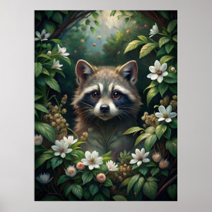 Cute Raccoon Poster