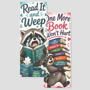 Cute Raccoon Reading Bookmarks