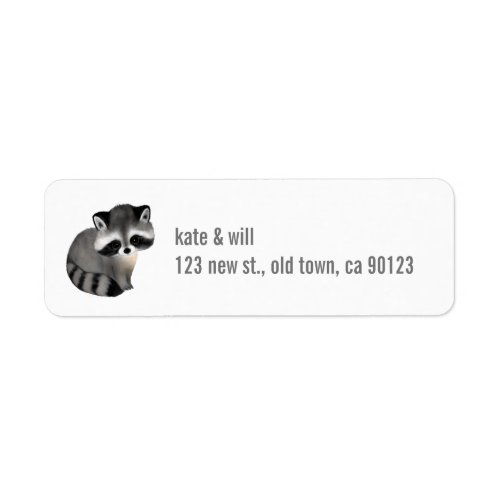 Cute Raccoon Return Address Labels