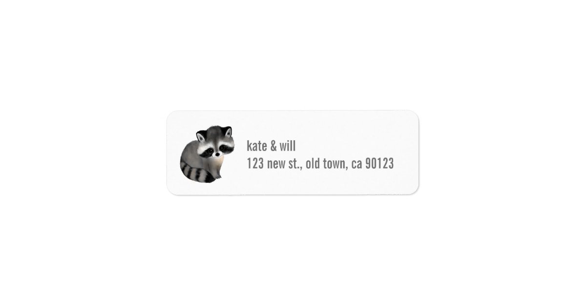 Cute Raccoon Return Address Labels | Zazzle