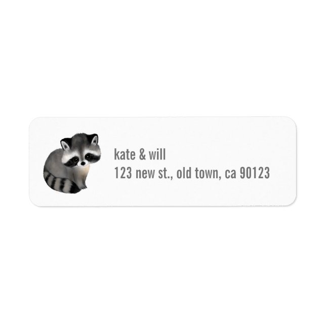 Cute Raccoon Return Address Labels (Front)