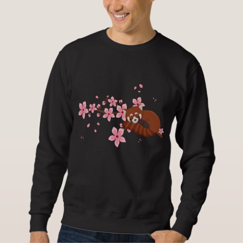 Cute Raccoon Sleeping Sakura Blossom Florists Sweatshirt