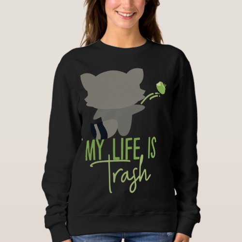 Cute Raccoon Trash Design Sweatshirt