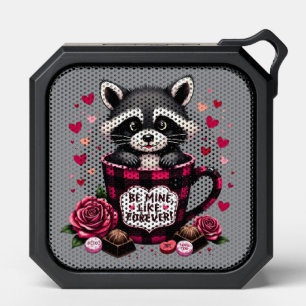 Cute Raccoon Valentine Buffalo Plaid Aesthetic Bluetooth Speaker