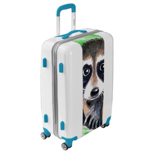 Cute Raccoon Watercolor Art Luggage