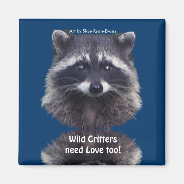 Cute Raccoon Wildlife Magnets (Front)