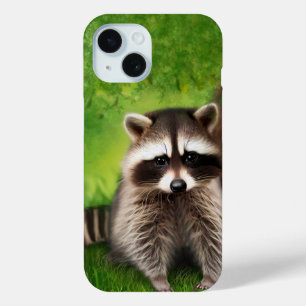 Cute Raccoon with a Really Cute Face iPhone 15 Case