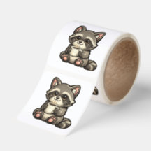 Cute Raccoon with Coffee – Cozy Kawaii Animal