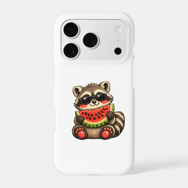 Cute Raccoon with Watermelon Case-Mate iPhone Case (Back)
