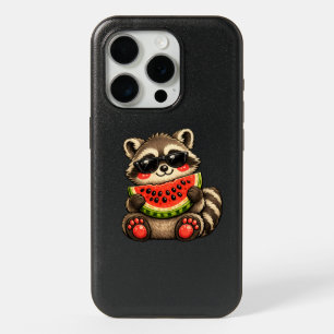 Cute Raccoon with Watermelon iPhone 15 Pro Case