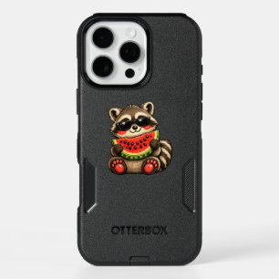 Cute Raccoon with Watermelon iPhone 16 Pro Max Case