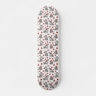 Cute raccoon with watermelon skateboard