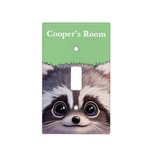 Cute raccoon woodland animals forest friends light switch cover