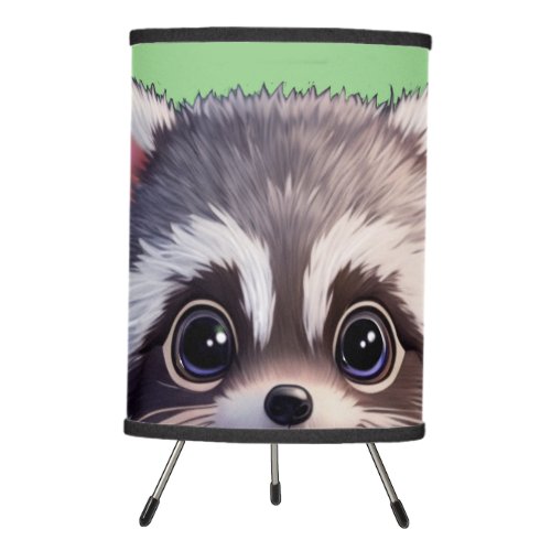 Cute raccoon woodland animals forest friends  tripod lamp