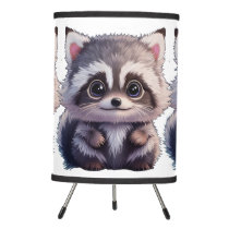 Cute raccoon woodland animals forest friends  tripod lamp