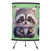 Cute raccoon woodland animals forest friends  tripod lamp