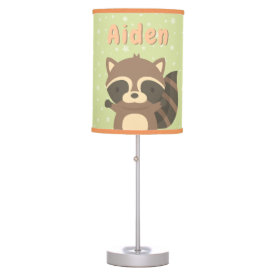 Cute Raccoon Woodland Kids Room Table Lamp