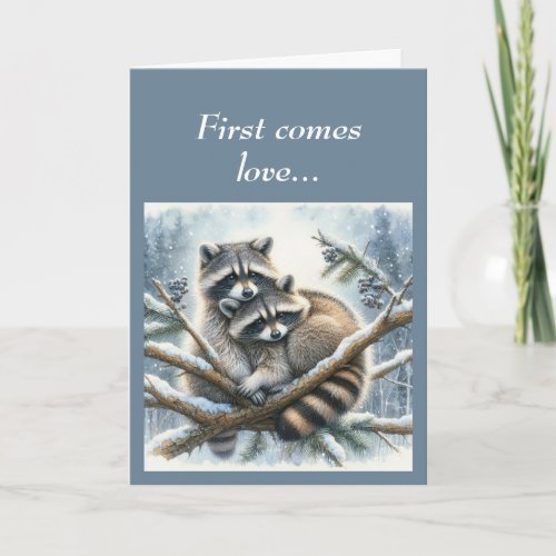 Cute Raccoons Anniversary to Couple Card