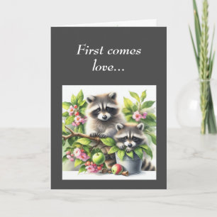 Cute Raccoons Anniversary to Couple Card