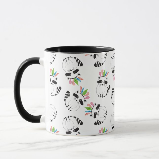 Cute Raccoons Pattern Mug (Left)