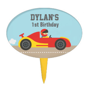 Cute Race Car For Boys Cake Topper