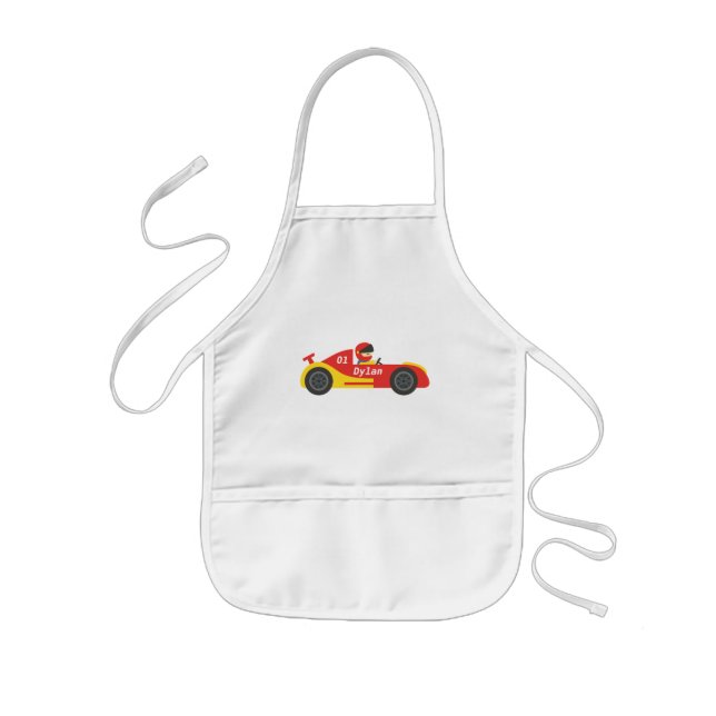 Cute Race Car For Boys Kids' Apron (Front)
