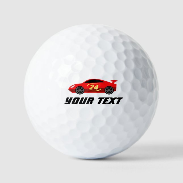 Cute race car golf ball for kid's miniature golf (Front)