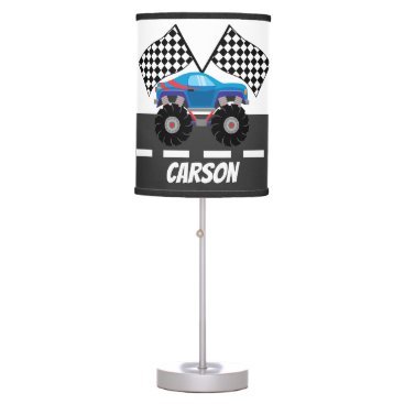Cute racing car add name boys decor table lamp