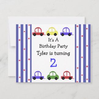 Cute Racing Car Birthday Invitation