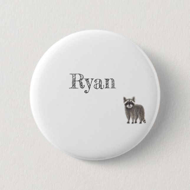 Cute Racoon Button (Front)