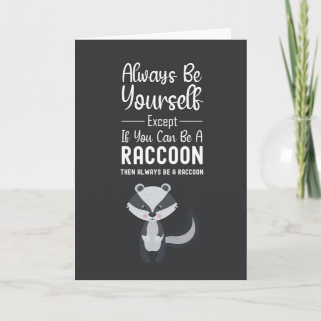 Cute Racoon Cards Funny Animal Humor Joke (Front)
