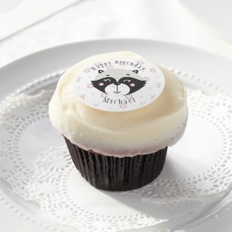 Cute Racoon Cartoon Personalized Edible Frosting Rounds