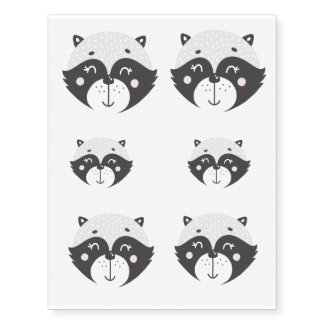 Cute Racoon Custom Temporary Tattoos